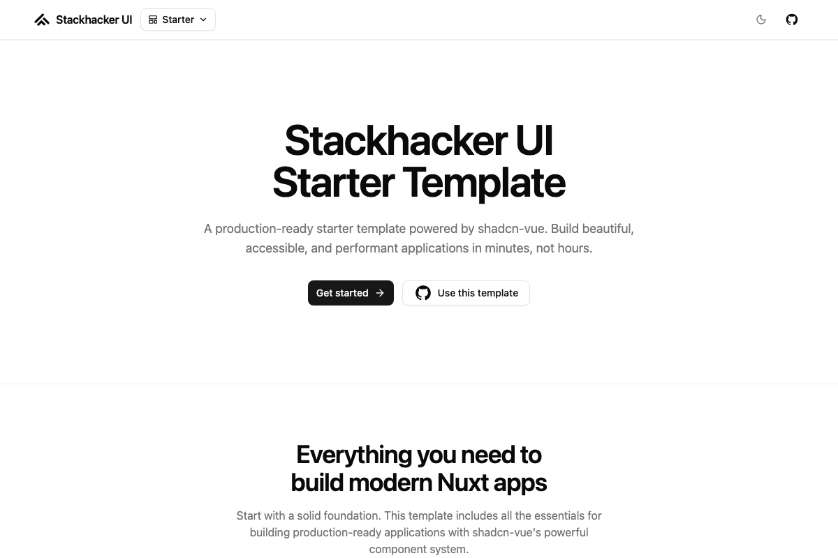 Starter template preview